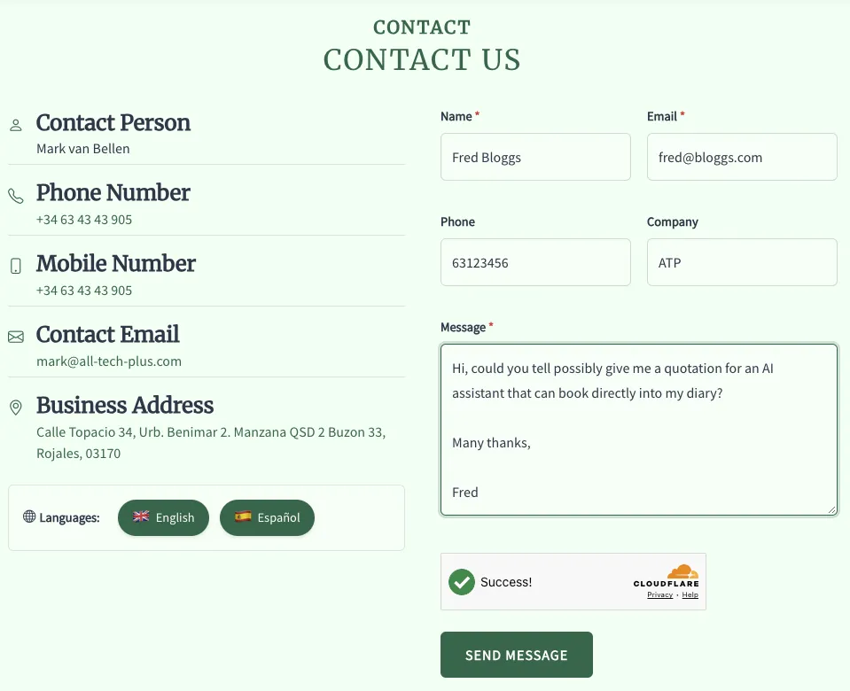 Contact Us Form  